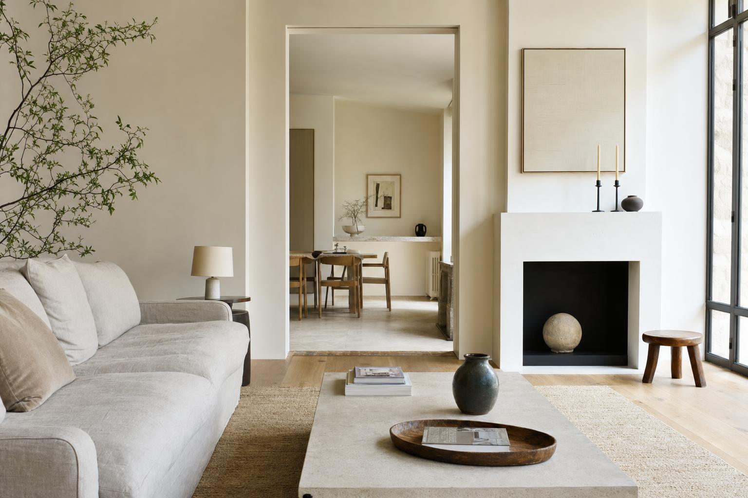 Chambre claire avec lin blanc, lumière naturelle et sensation d’air frais